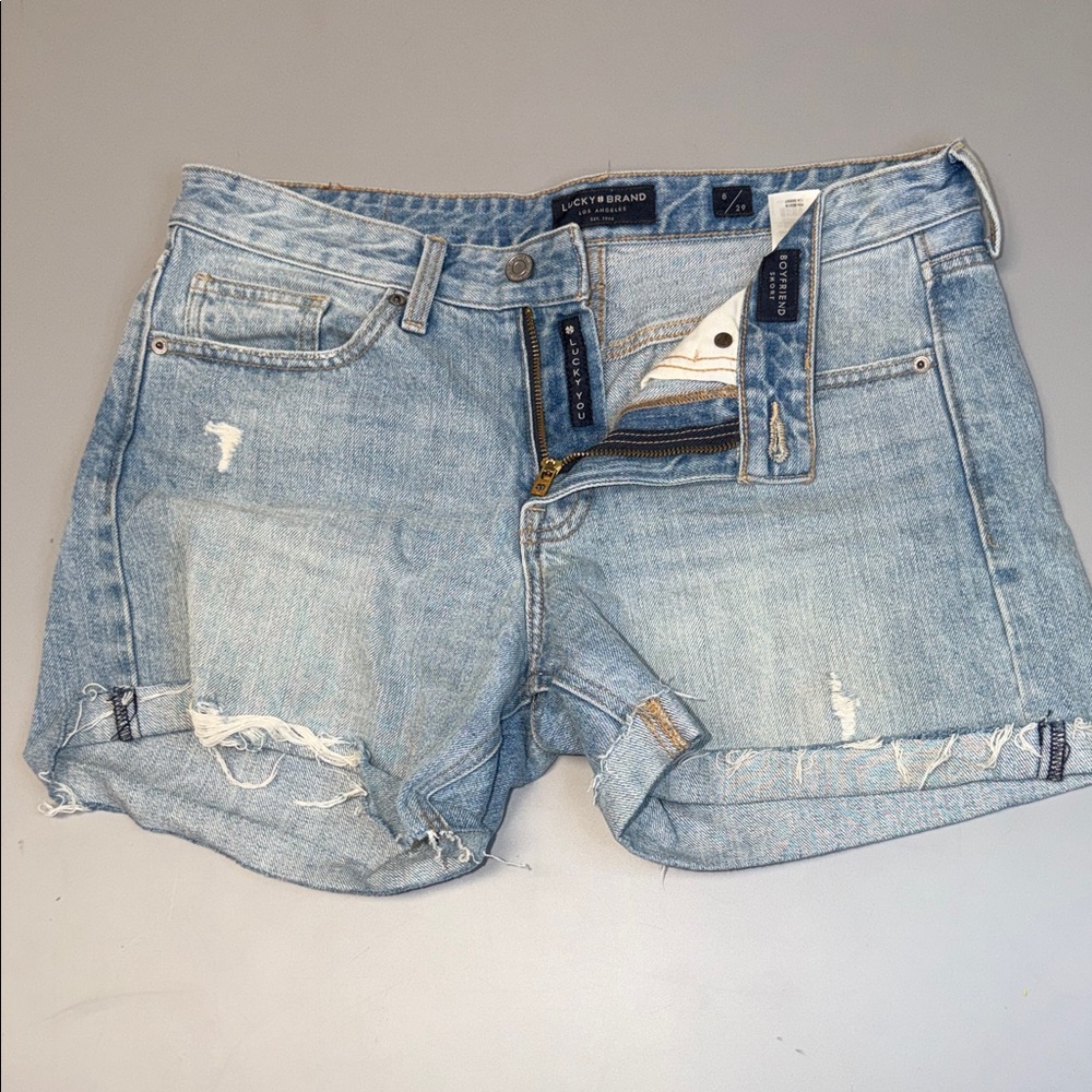 Lucky Brand Distressed Light Blue Jean Shorts